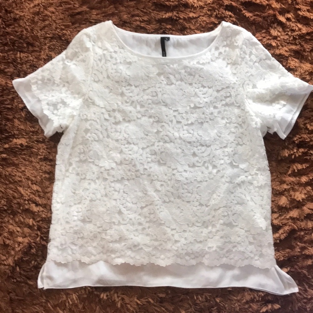 Kay Celine White Lace Blouse